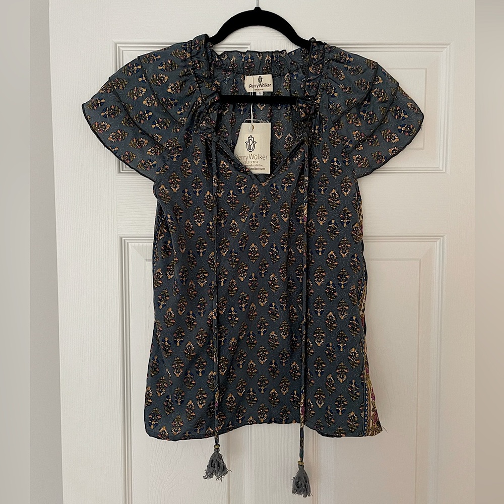 NWT Perry Walker Collective Varina Silk Blend Top